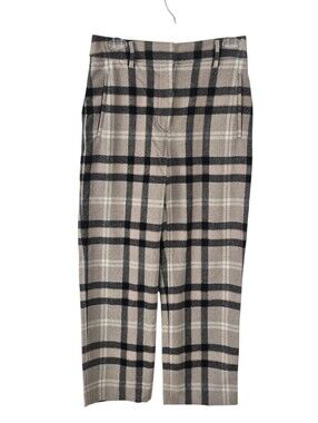 Aritzia Wilfred Madelon Pants Plaid Wool Blend Wide Leg High Rise Trouser 2